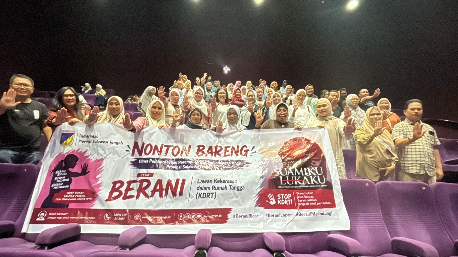 Galakkan Semangat Anti Kekerasan Terhadap Perempuan, Dinas P3A Provinsi Sulawesi Tengah Nonton Bareng Film 'Suamiku Lukaku'